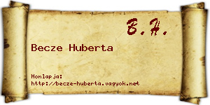Becze Huberta névjegykártya